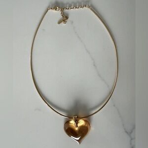 Lalique Gold Heart Collar Necklace